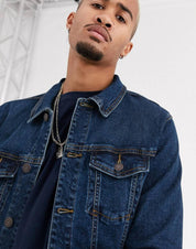 KOTTY Men Solid Denim Jacket