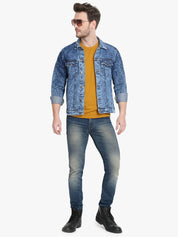 KOTTY Men Solid Denim Jacket