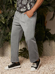 KOTTY  Men Solid Grey Track Pants