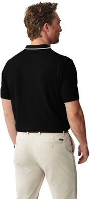 KOTTY  Men Solid Polo Neck Cotton Blend Black T-Shirt