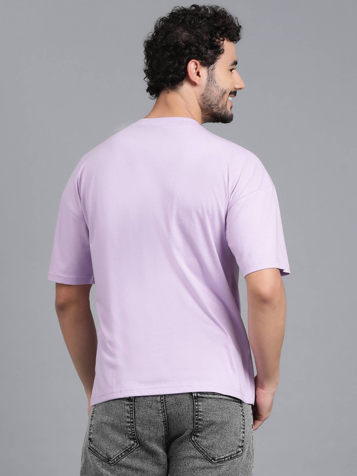 KOTTY  Men Solid Round Neck Cotton Blend Purple T-Shirt
