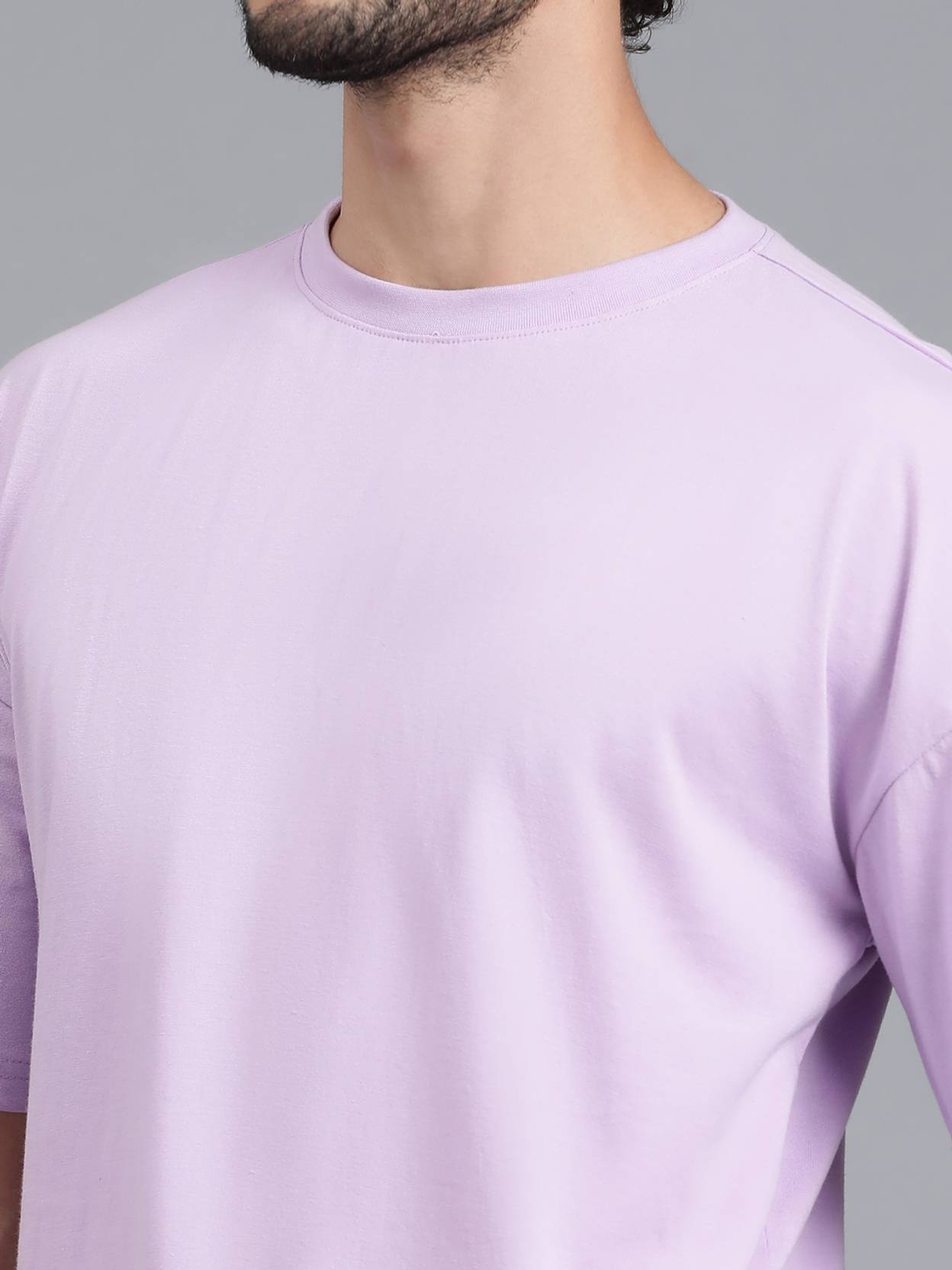 KOTTY  Men Solid Round Neck Cotton Blend Purple T-Shirt