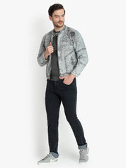 KOTTY Men Textured Denim Casual Jacket