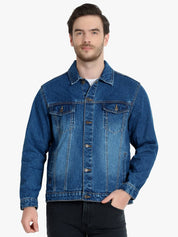 KOTTY Men Washed Denim Jacket