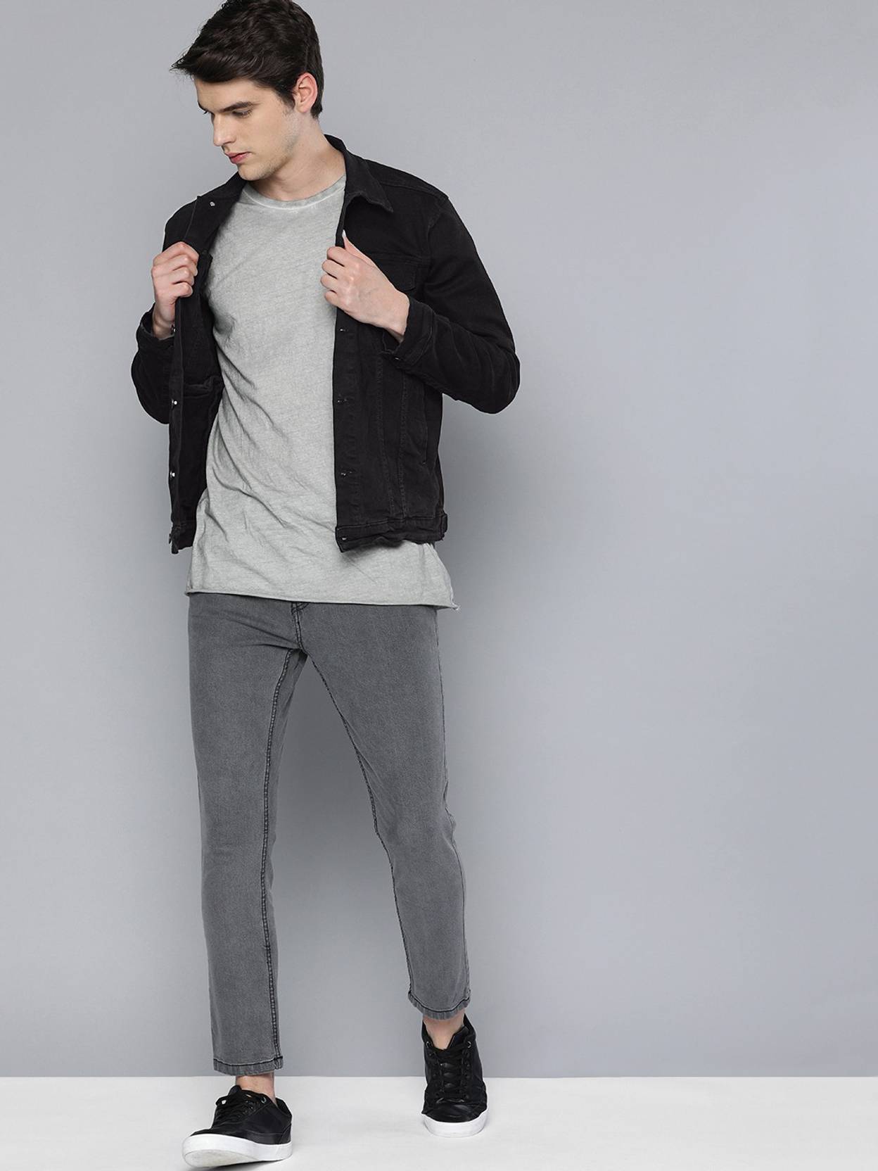KOTTY  Men Washed Denim Jacket