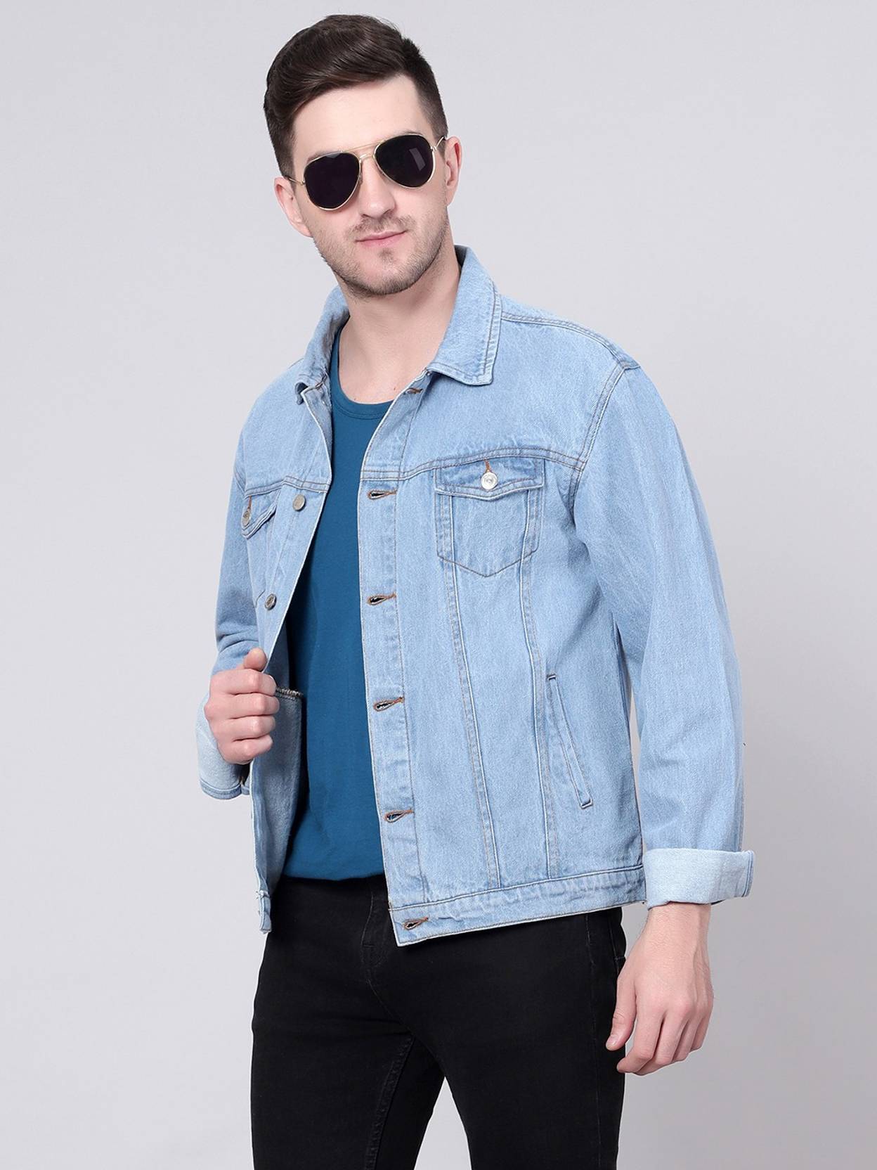 KOTTY Men Washed Denim Jacket