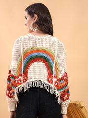 Kotty Crochet Fringed Cotton Top