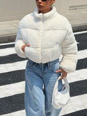 Kotty Women Woollen Crop Open Front Jacket