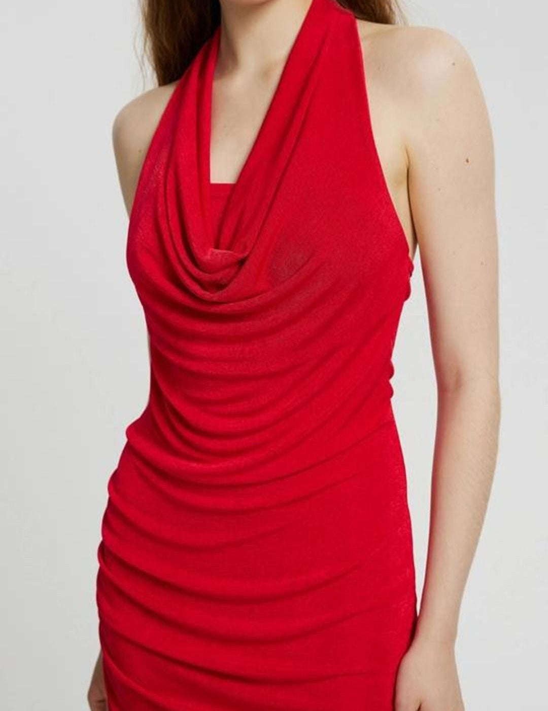 Kotty Cowl Neck Bodycon Midi Dress