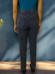 Kotty Women Regular Fit High-Rise Low Distress Light Fade Stretchable Jeans