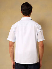 Kotty Men Comfort Fit Solid Spread Collar Linen Casual Shirt