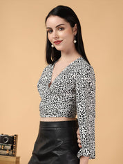 Kotty Floral Print Kimono Sleeve Cotton Top