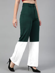 Kotty Women Colourblocked High-Rise Easy Wash Trousers