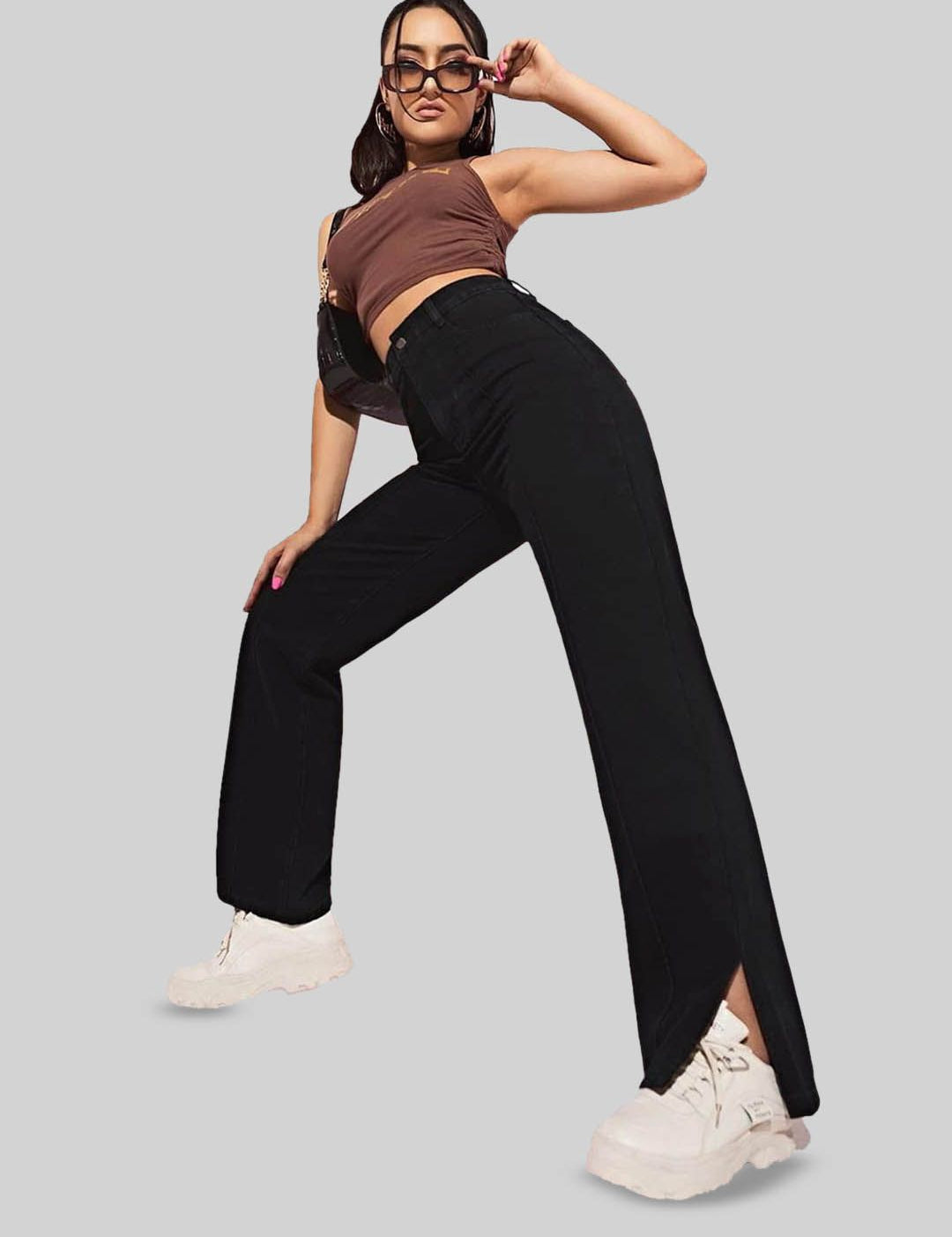 Kotty Women Straight Fit High-Rise Stretchable Jeans