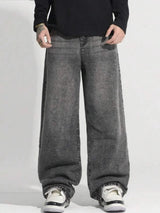 Kotty Men Wide Leg Low-Rise Light Fade Stretchable Jeans