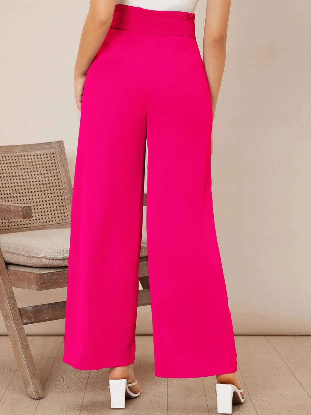 Kotty Women Wide Leg High-Rise Easy Wash Pleated Trouser