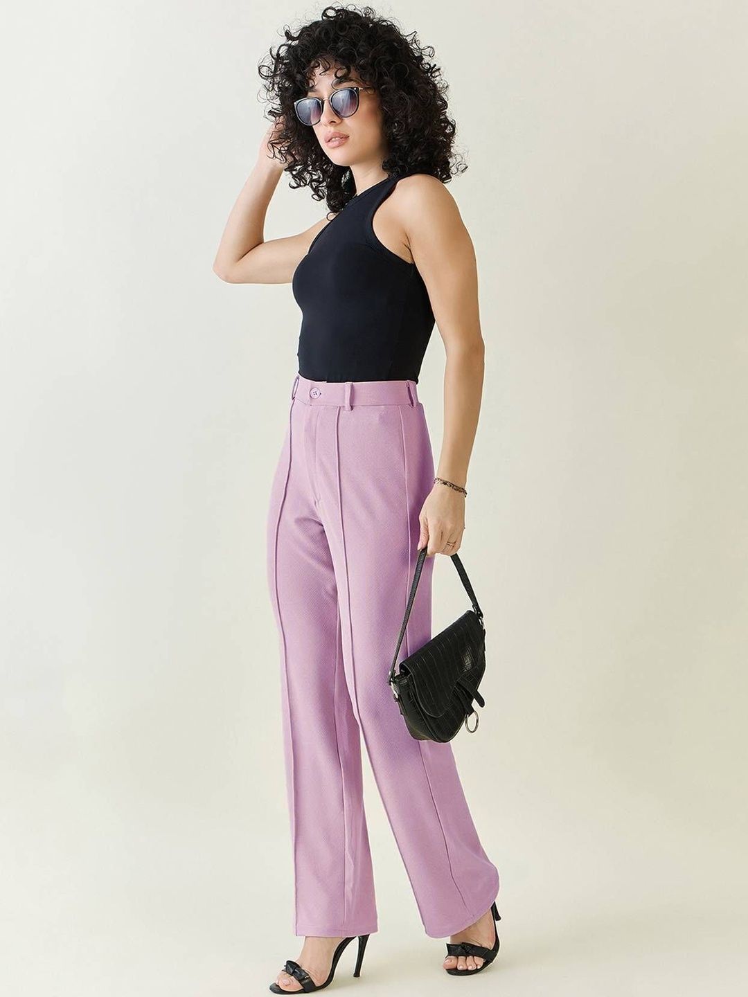 Kotty Women Relaxed Straight Leg High-Rise Trousers