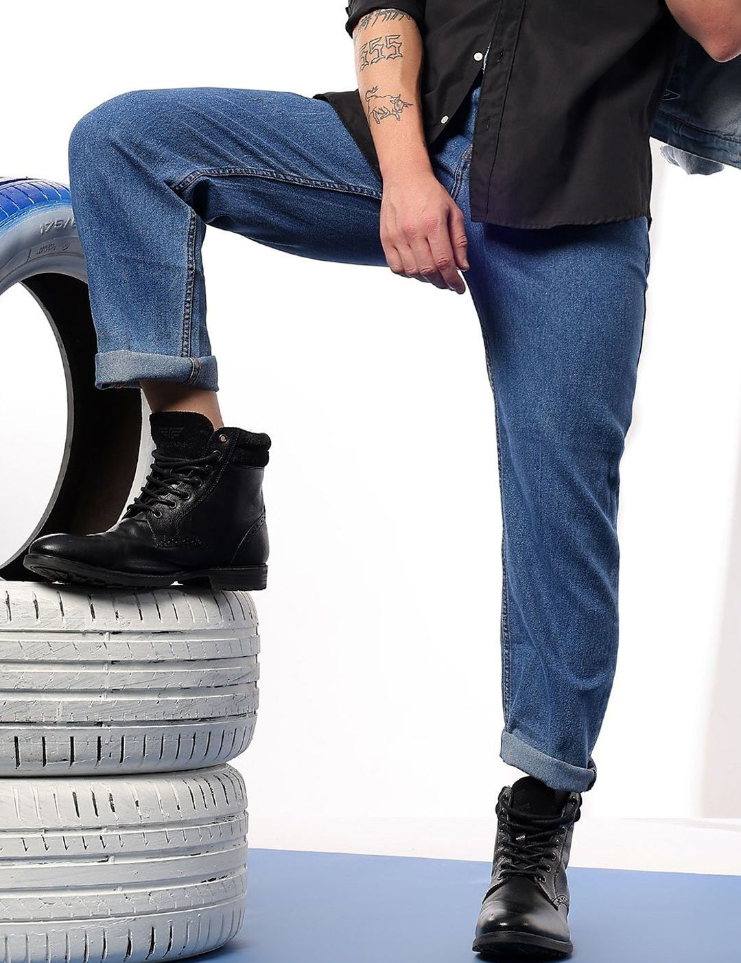 Kotty Men Comfort Regular Fit Mid-Rise Stretchable Jeans