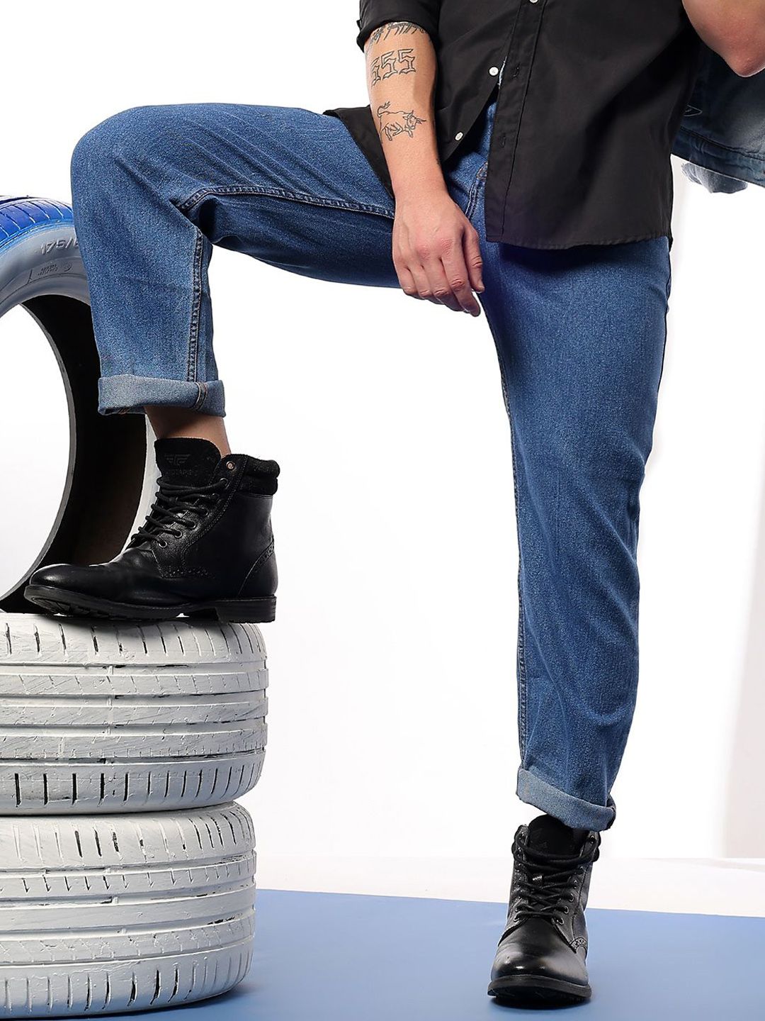 Kotty Men Comfort Regular Fit Mid-Rise Stretchable Jeans