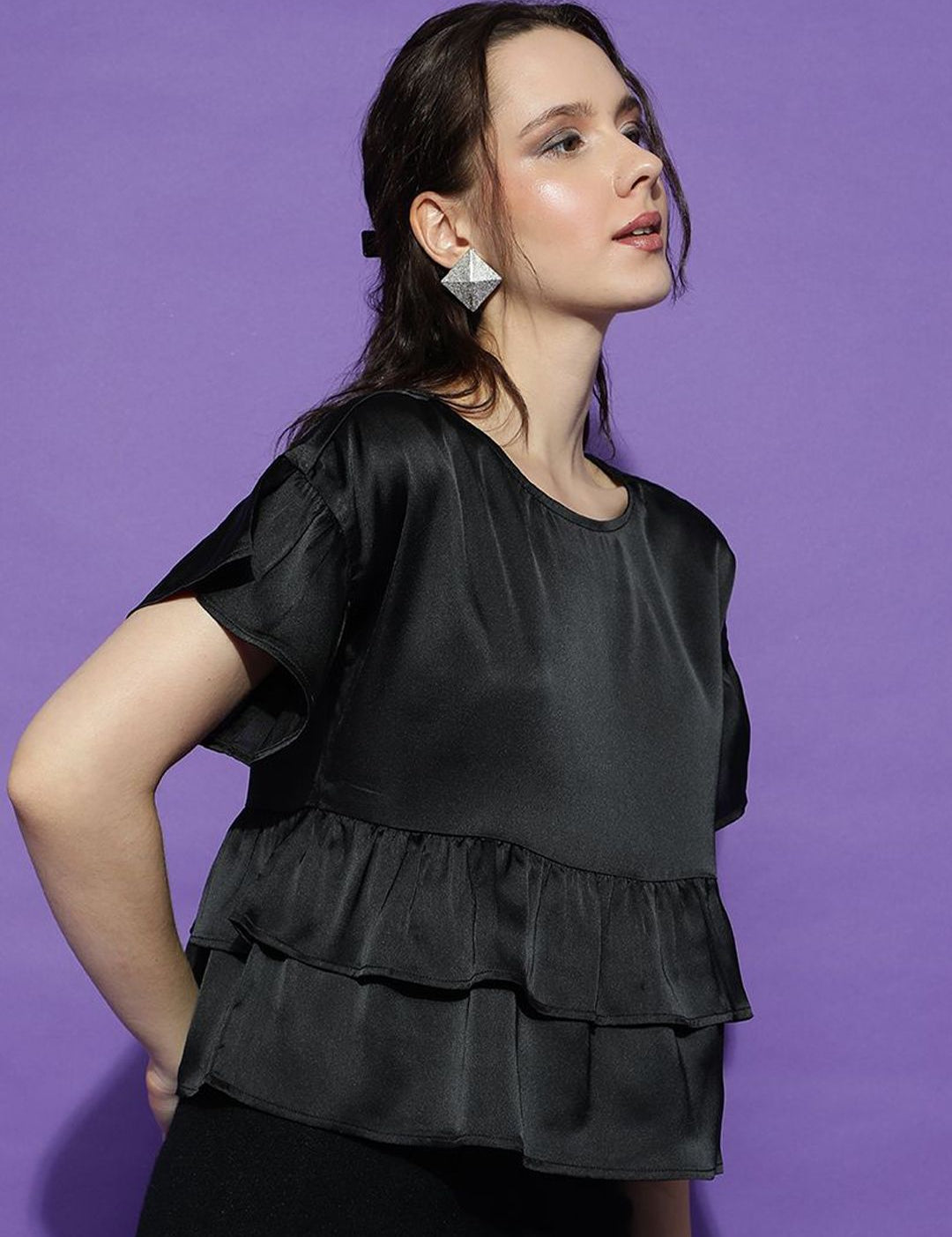 Kotty Women Solid Round Neck Top