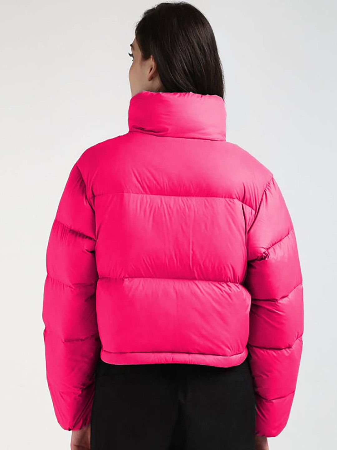 Kotty Women Stand Collar Solid Lightweight Puffer Jacket