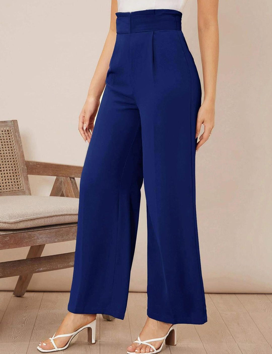 Kotty Women Wide Leg High-Rise Easy Wash Pleated Trousers