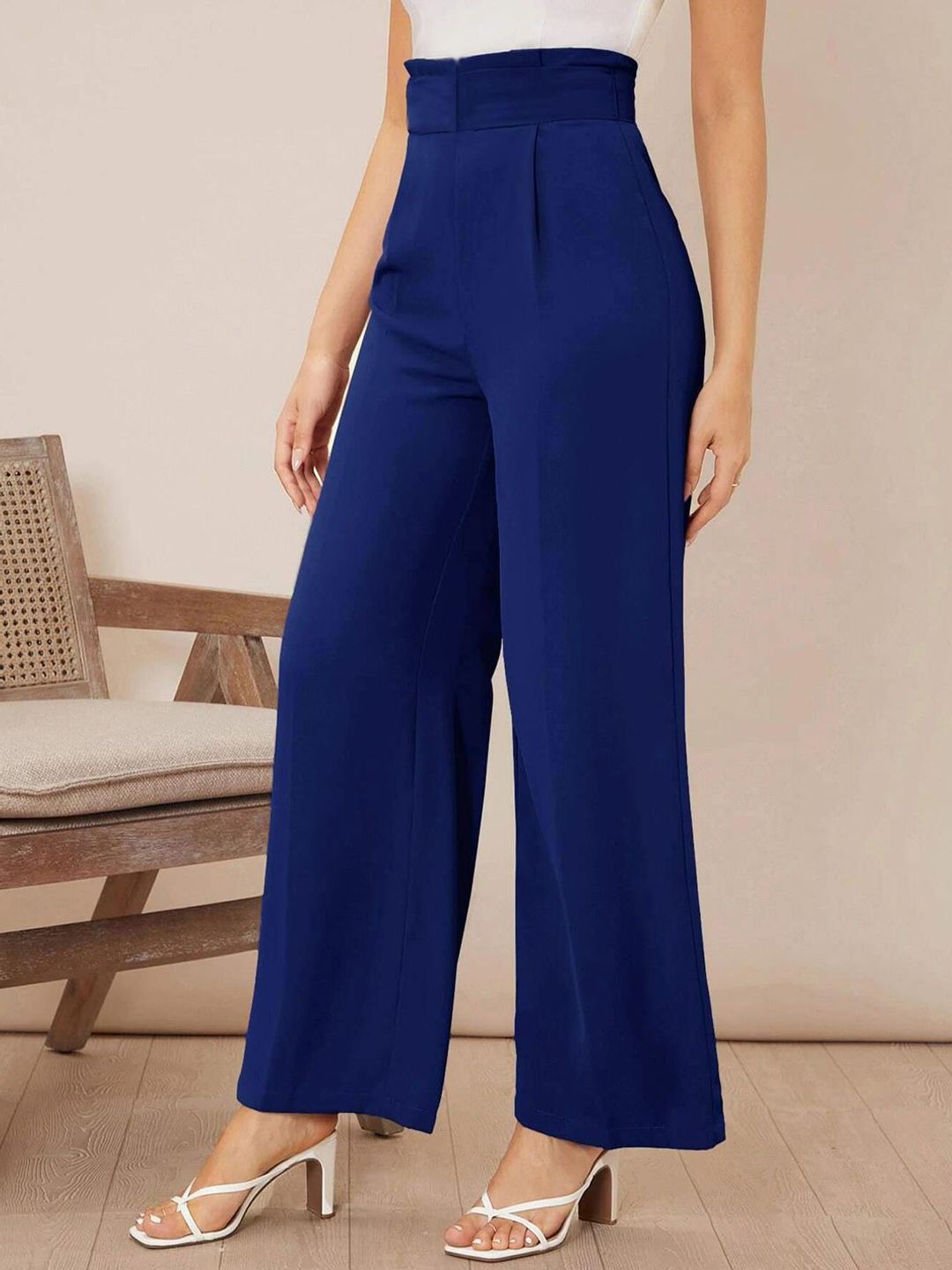 Kotty Women Wide Leg High-Rise Easy Wash Pleated Trousers