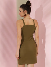 Kotty Women Solid Shoulder Straps Bodycon Dress