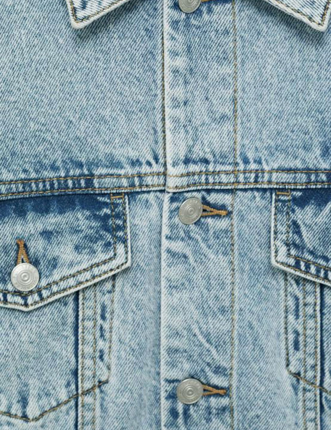 Kotty Men Solid Spread Collar Denim Jacket