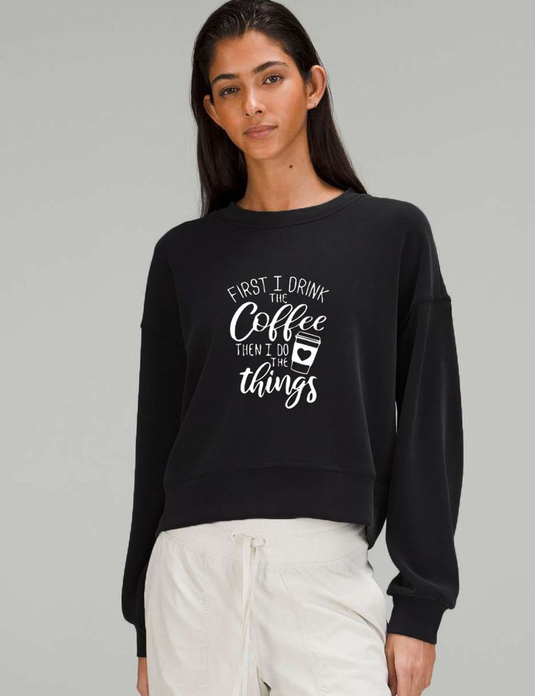 Kotty Women Typography Printed Round Neck Full Sleeve Sweatshirt