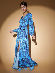 Kotty Abstract Printed Crepe Maxi Dress