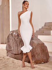 Kotty One Shoulder Bodycon Midi Dress