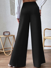 KOTTY Basics Women Relaxed Straight Leg High-Rise Easy Wash Trousers