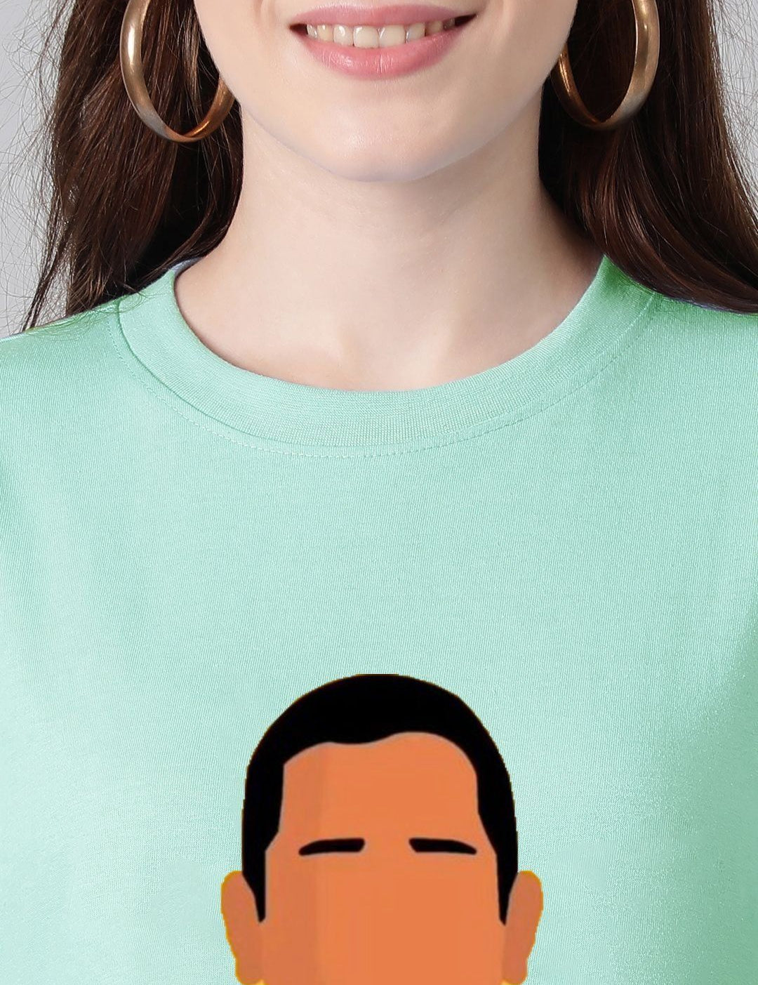 Kotty Women Graphic Printed Round Neck Cotton Oversized T-shirt