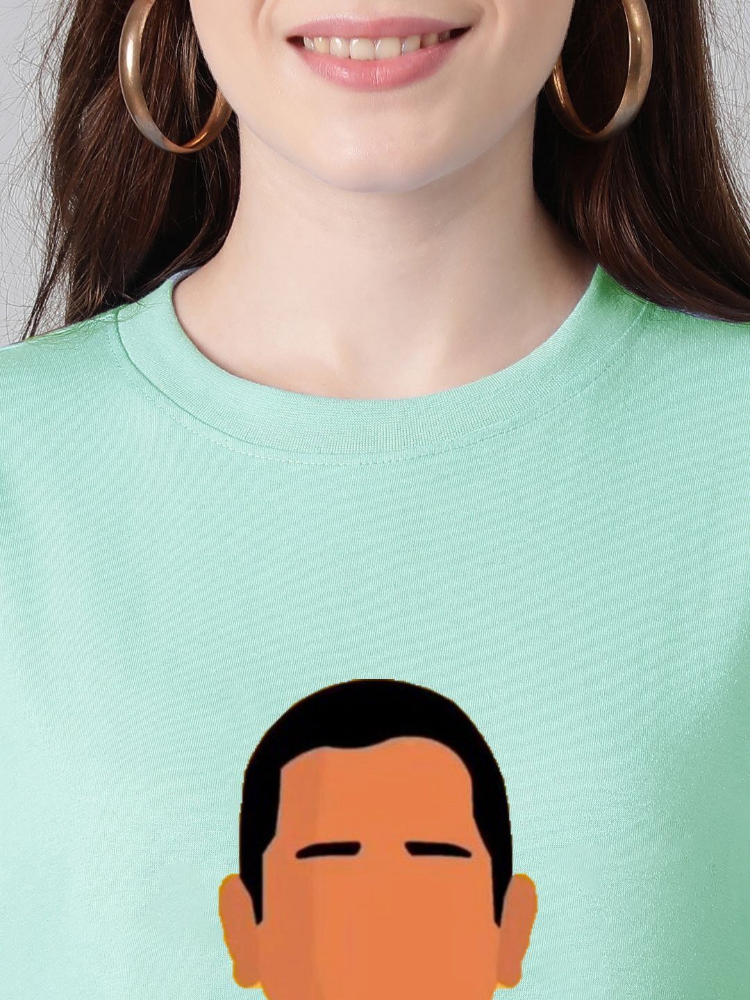 Kotty Women Graphic Printed Round Neck Cotton Oversized T-shirt