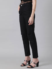 Kotty Women Slim Fit High-Rise Slash Knee Stretchable Jeans