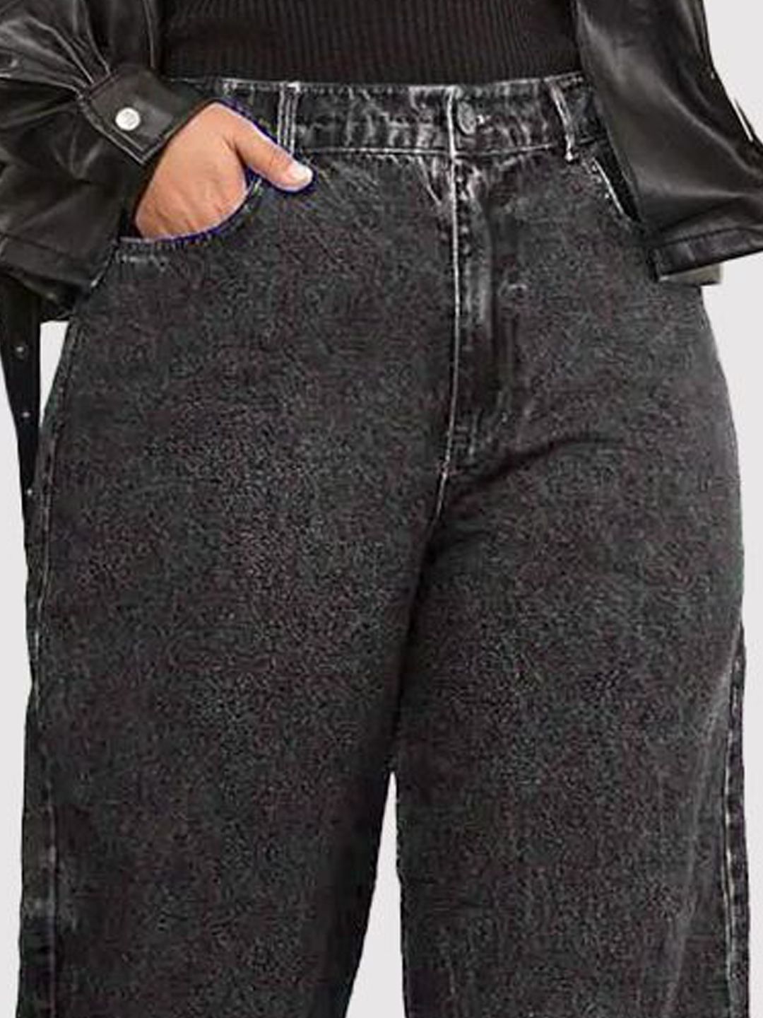 Kotty Women Wide Leg High-Rise No Fade Clean Look Non Stretchable Jeans