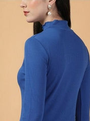 Kotty Top Ocean Blue Women's High Long-Sleeve Fashion