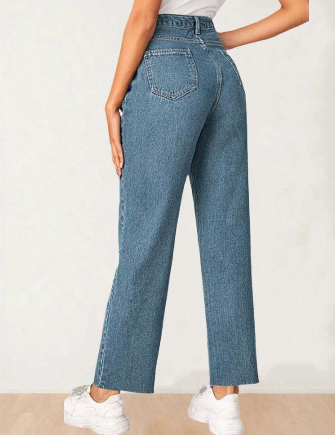 Kotty Women Straight Fit High-Rise Stretchable Jeans