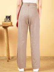 Kotty Women Loose Fit Mid-Rise Formal Trousers