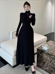 Kotty High Neck Flared Maxi Dress