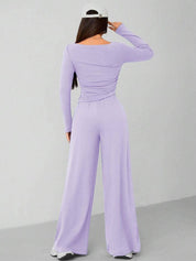 Kotty  Boat Neck Top With Trousers Co-Ords