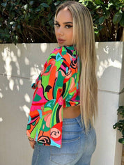 Kotty Print Crop Top