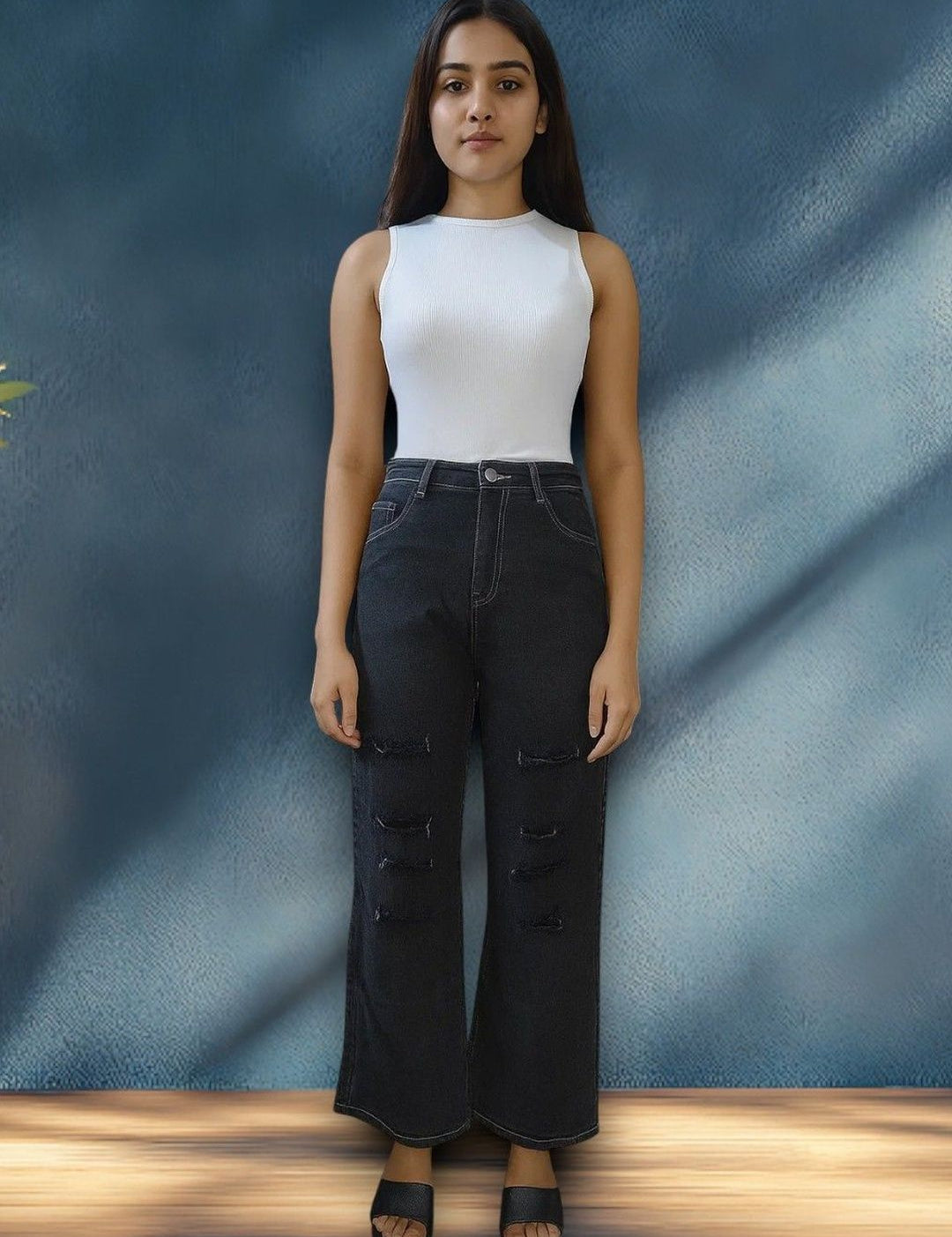 Kotty Women Regular Fit High-Rise Highly Distressed Stretchable Jeans