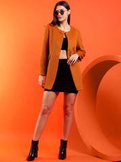 Kotty Band Collar Long Sleeves Overcoat