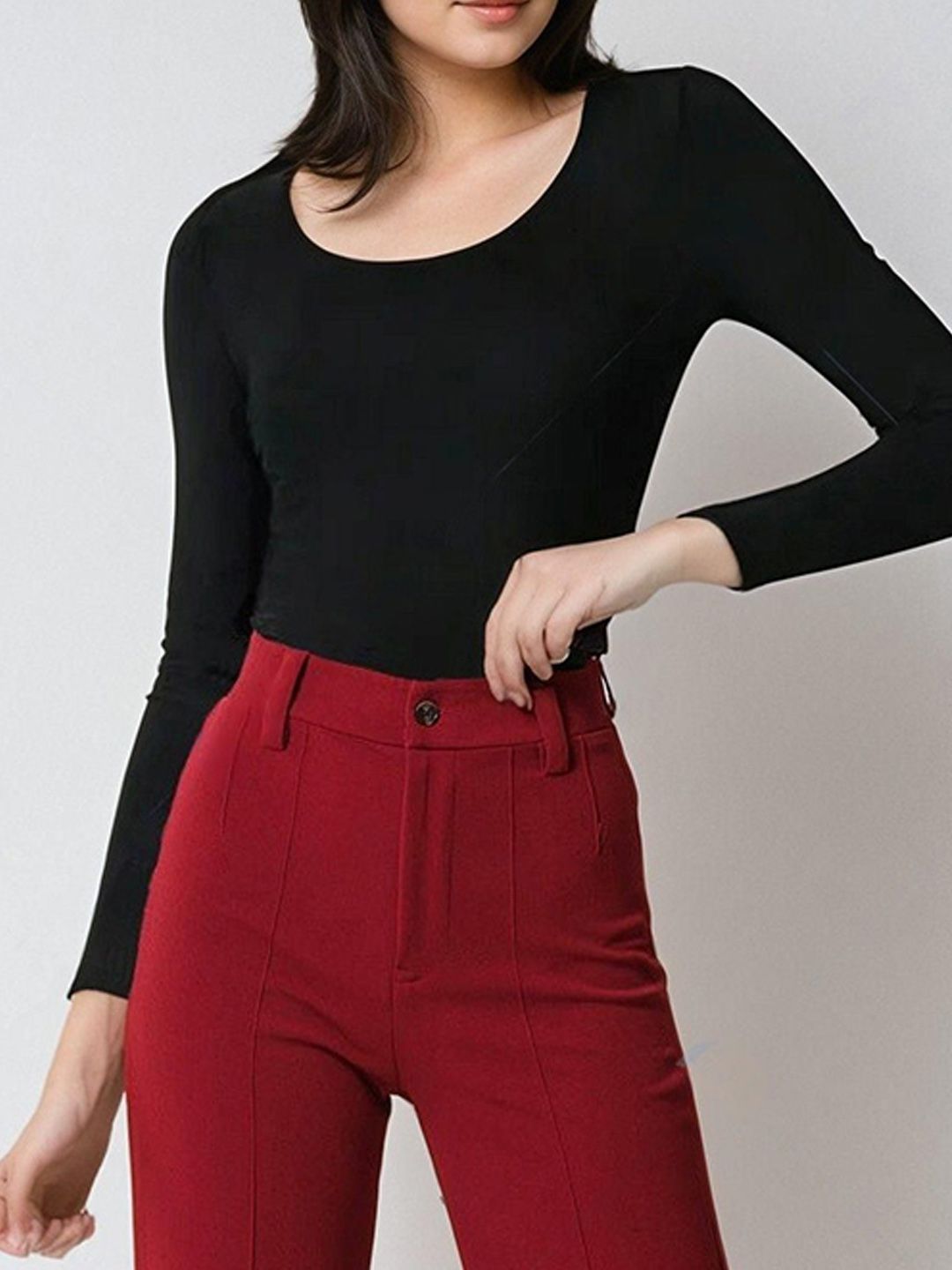 Kotty Scoop Neck Long Sleeves Thermal T-shirt With Trousers