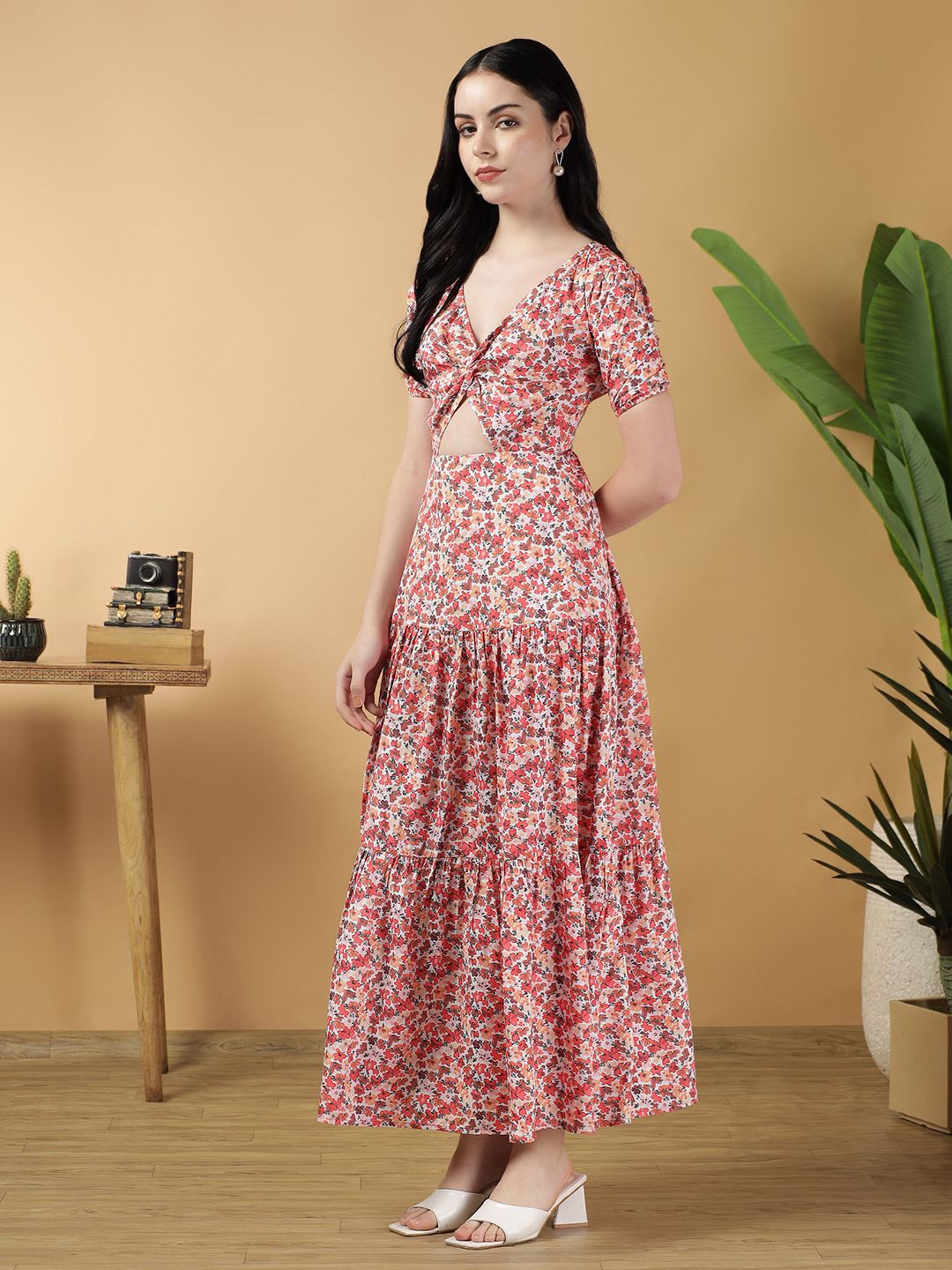 Kotty Women Printed Fit & Flare Midi Dress