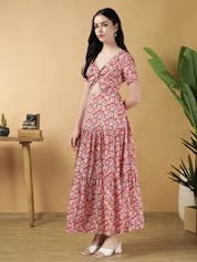 Kotty Women Printed Fit & Flare Midi Dress