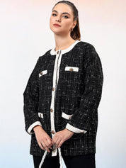 Kotty Women Mandarin Collar Single-Breasted Overcoat