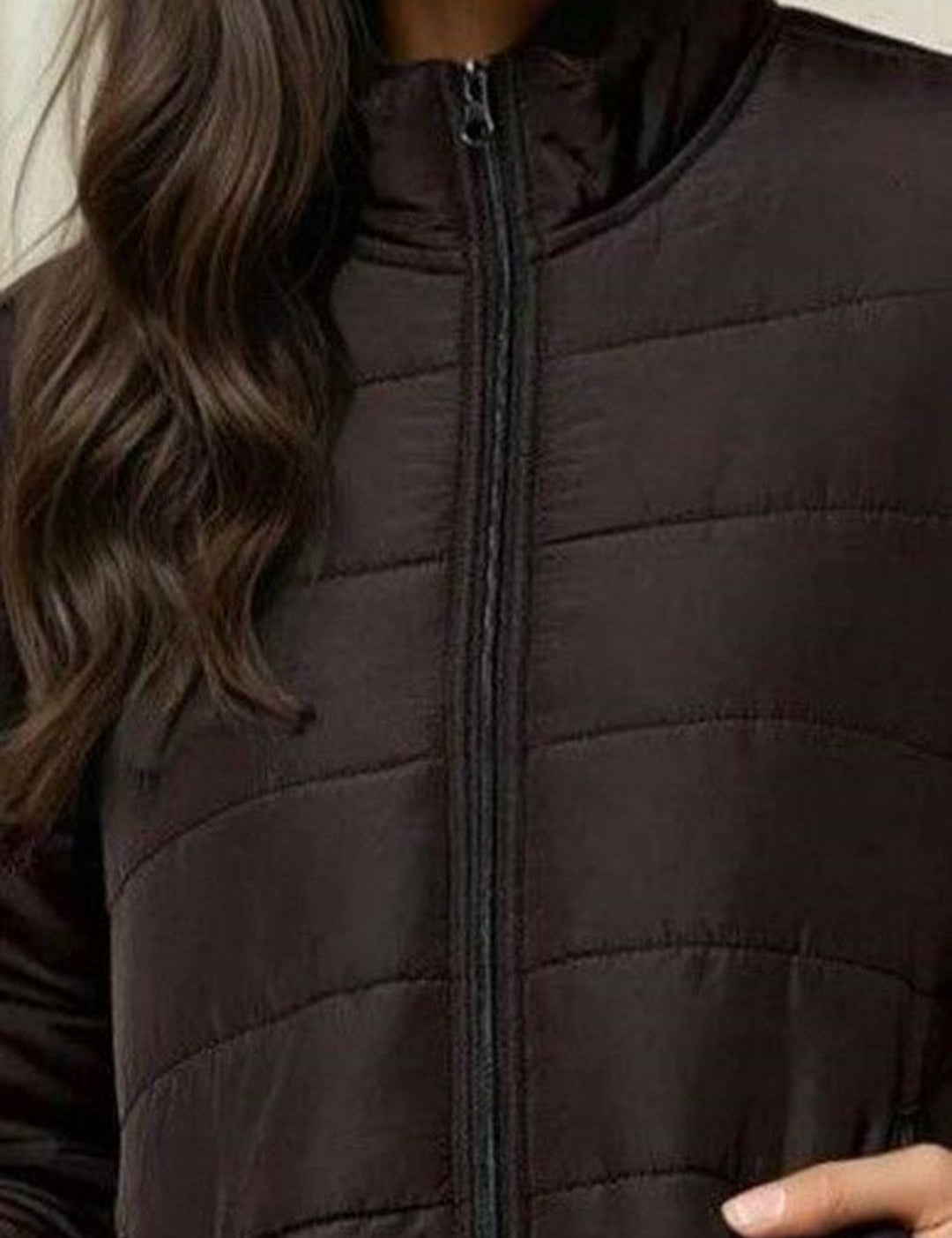 Kotty Women Stand Collar Solid Lightweight Puffer Jacket